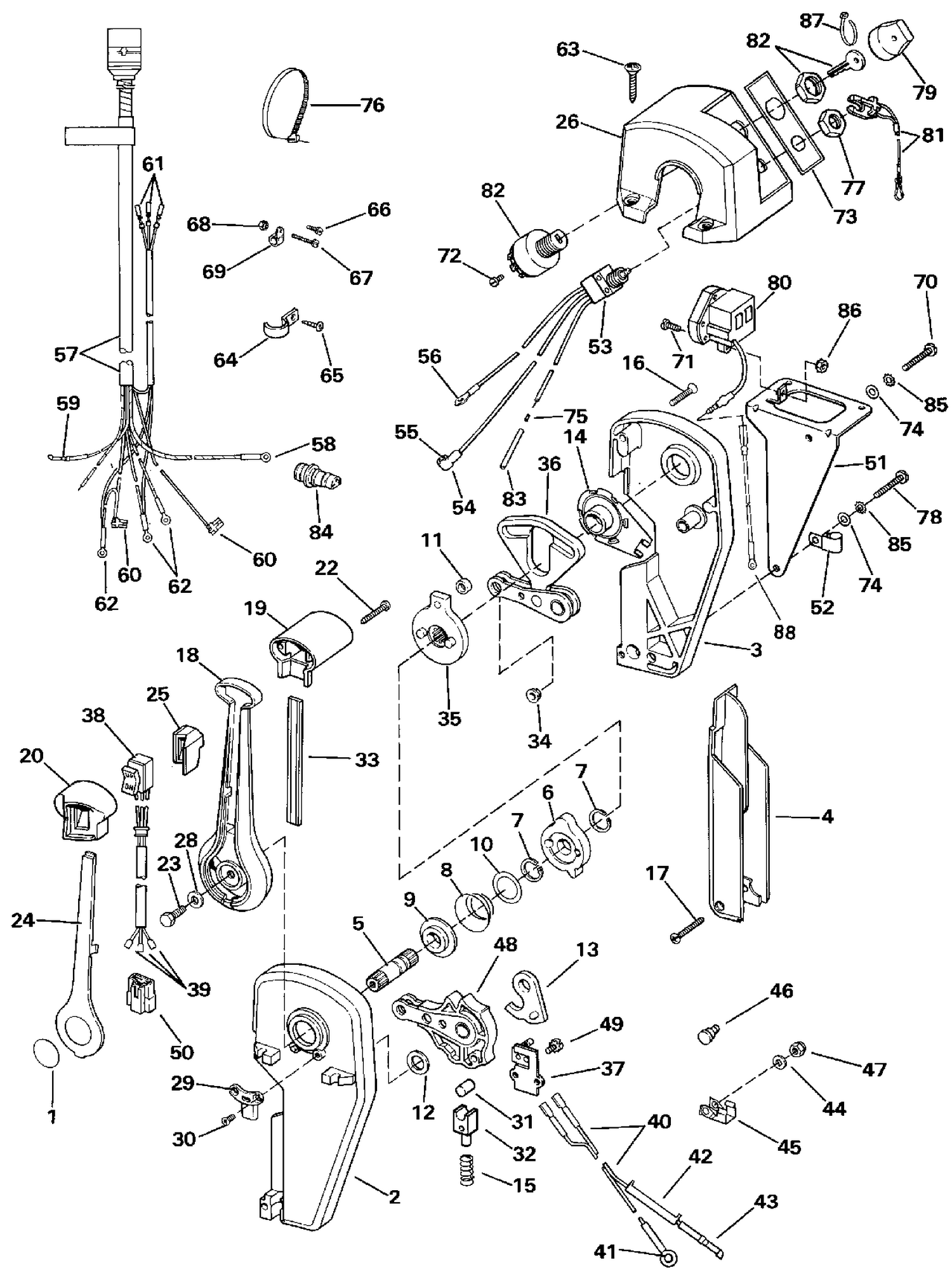 REMOTE CONTROL - BINNACLE - SINGLE LEVER - PREWIRED