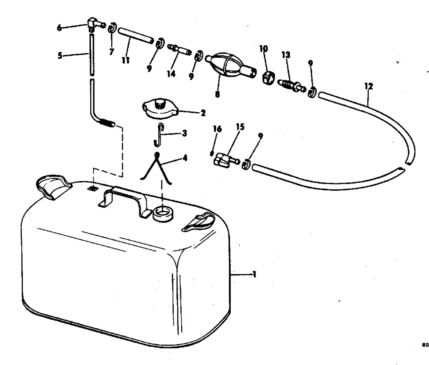 FUEL TANK ASSY. - 6 GAL WITHOUT GAUGE