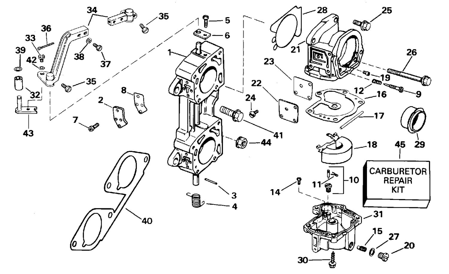 CARBURETOR & LINKAGE - "P" SUFFIX MODELS ONLY