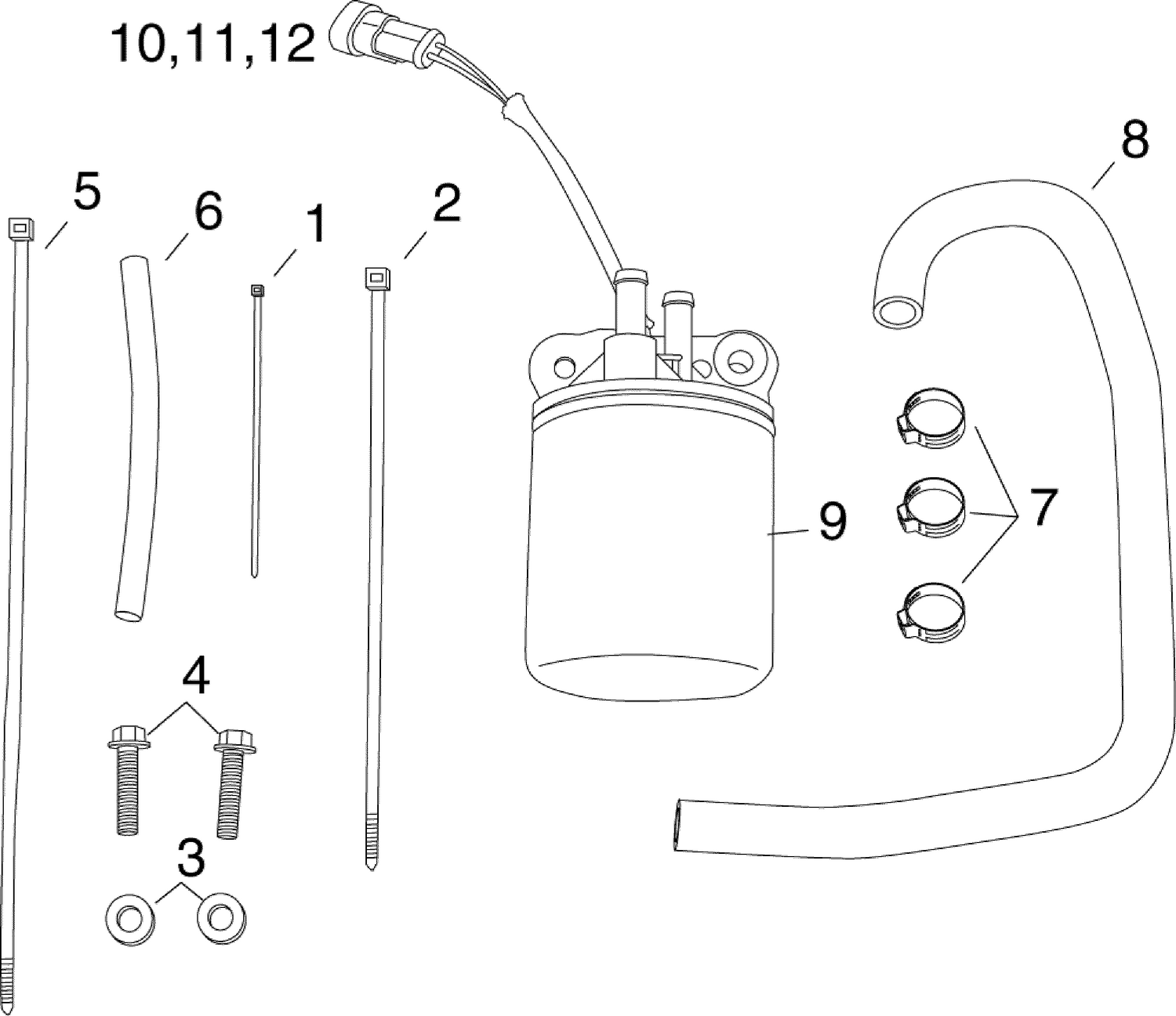 FUEL FILTER/WATER SEPARATOR KIT - 60° V