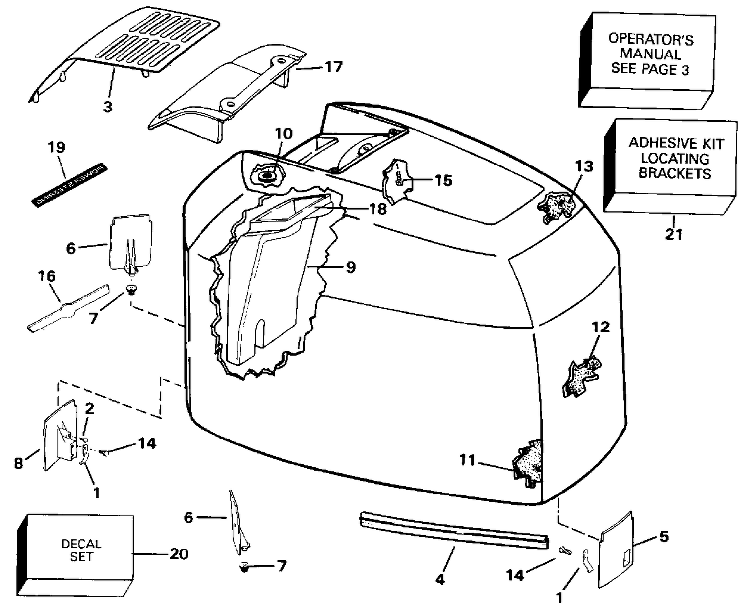 ENGINE COVER - JOHNSON - 200TX, 200CX, 225