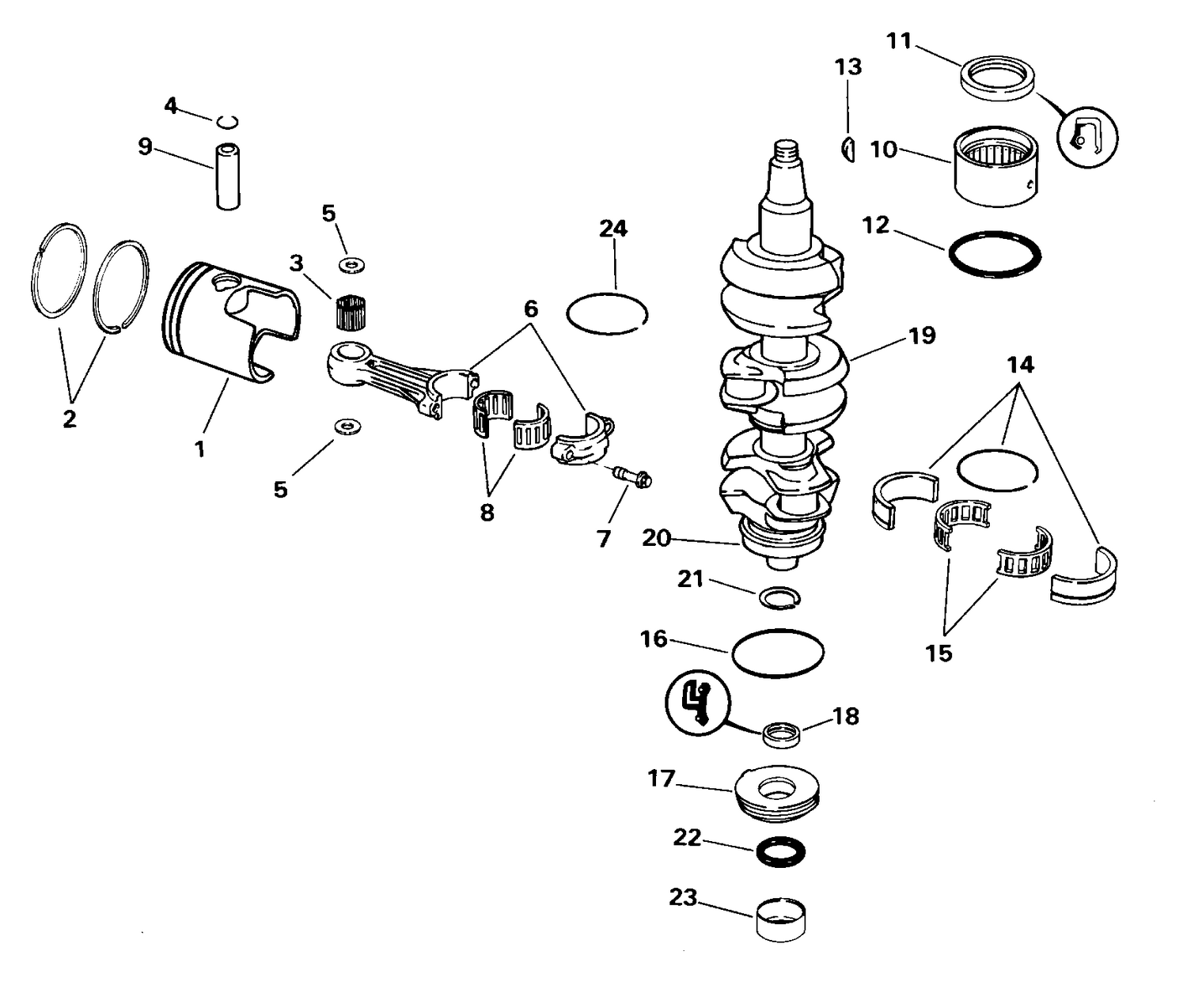 CRANKSHAFT AND PISTON