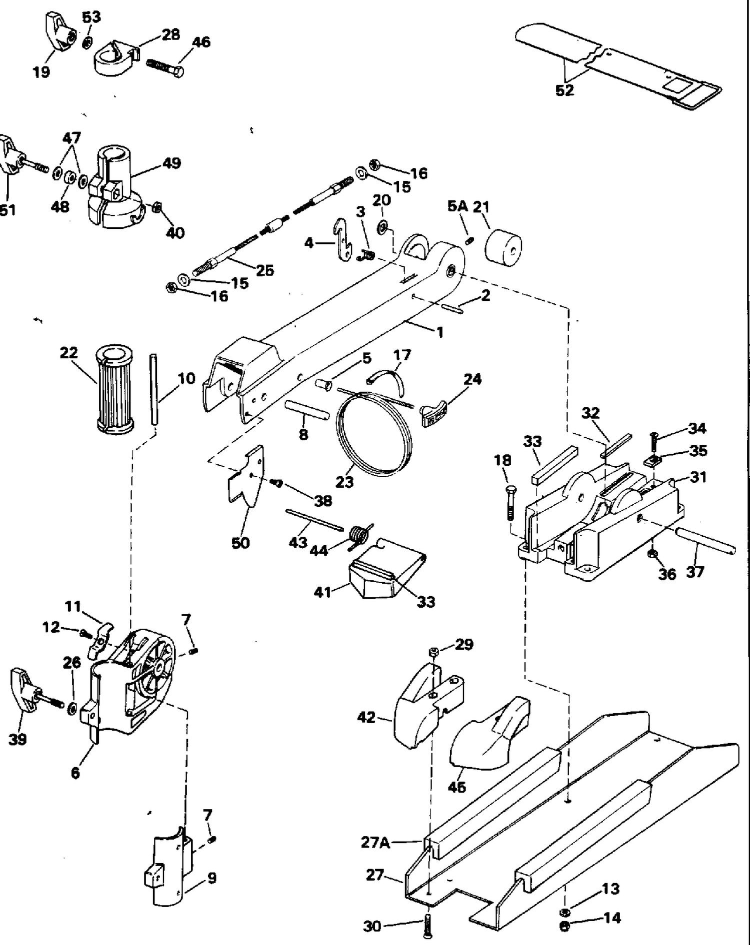 BOW ARM AND DECK BRACKET GROUP