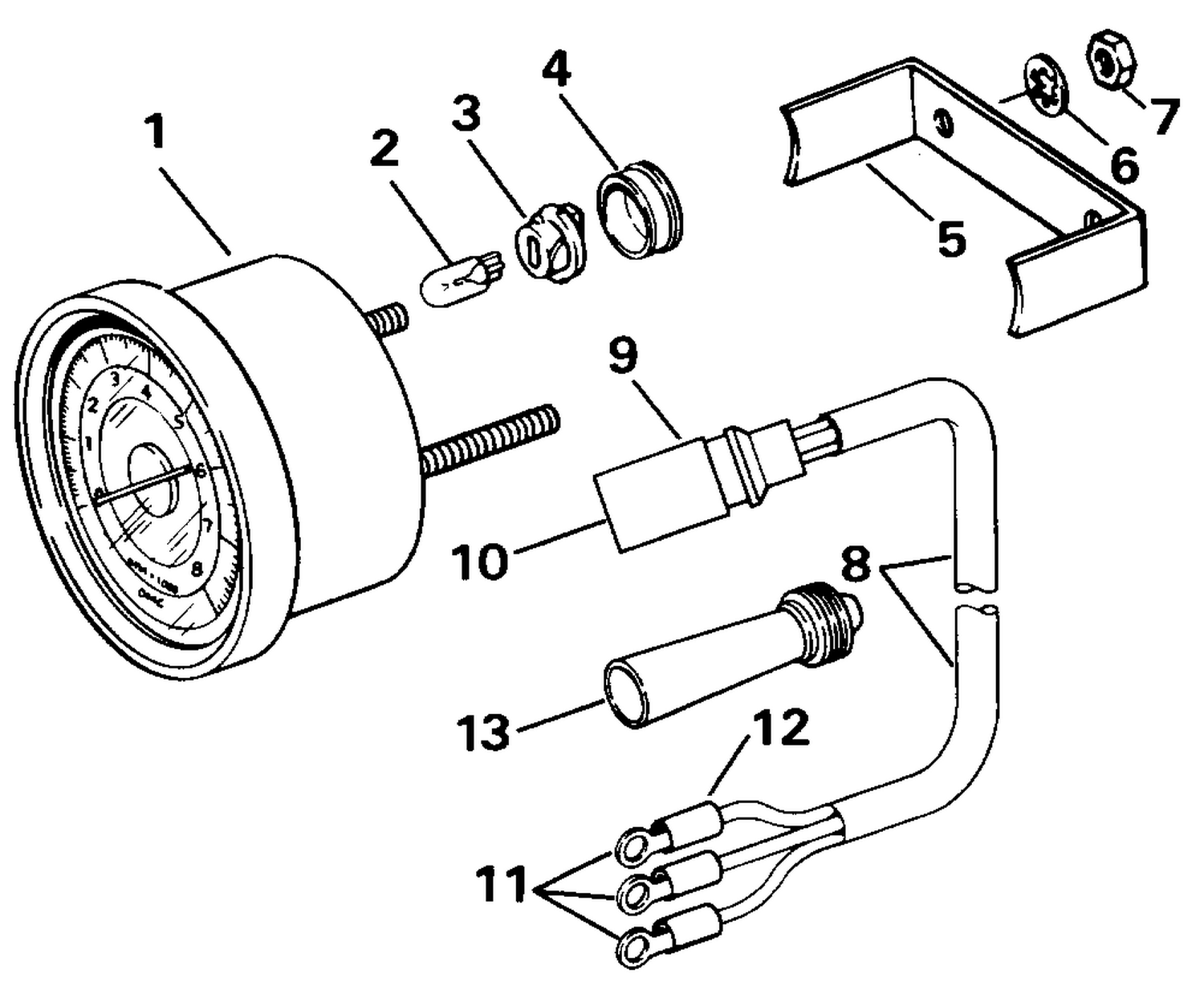 TACHOMETER KITS - FLUSH MOUNT - ANALOG - PLUG-IN