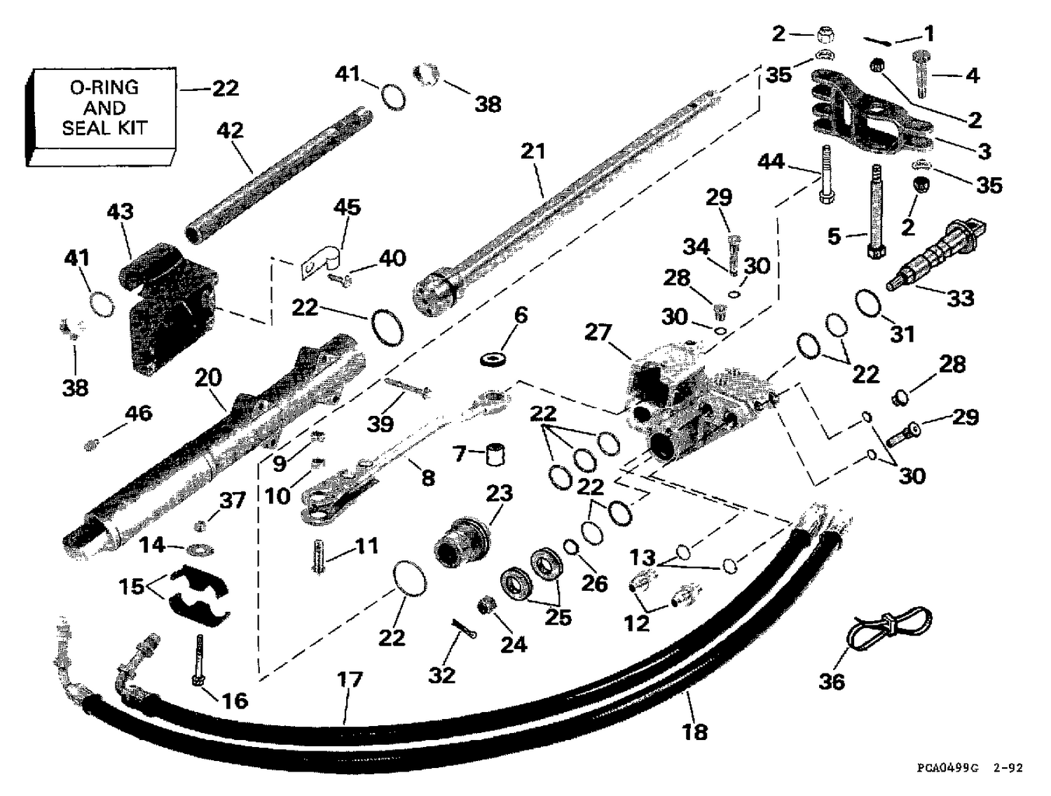 STEERING CYLINDER KIT - STARBOARD - V6 MODELS ONLY
