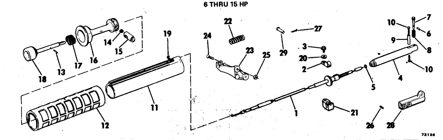 SHIFT HANDLE KIT 6 THRU 15 HP