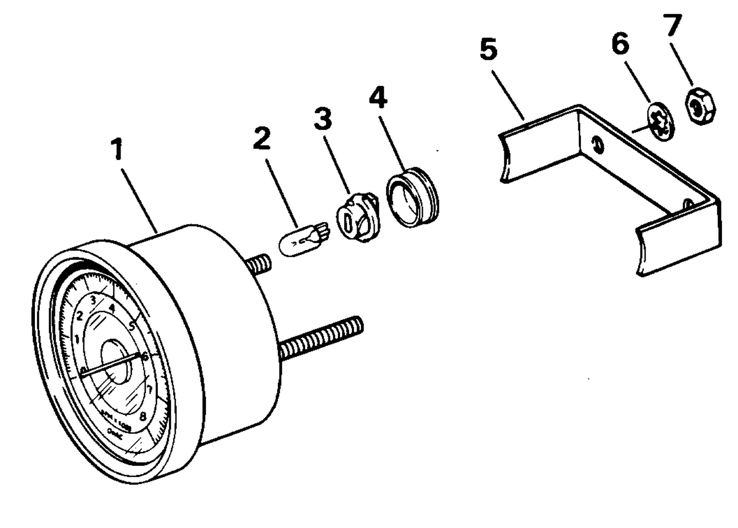 TACHOMETER KIT - FLUSH MOUNT - 7000 RPM - NON-PLUG-IN