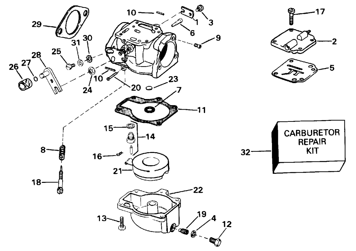 CARBURETOR - ALL 45 MODELS LATE PRODUCTIONN