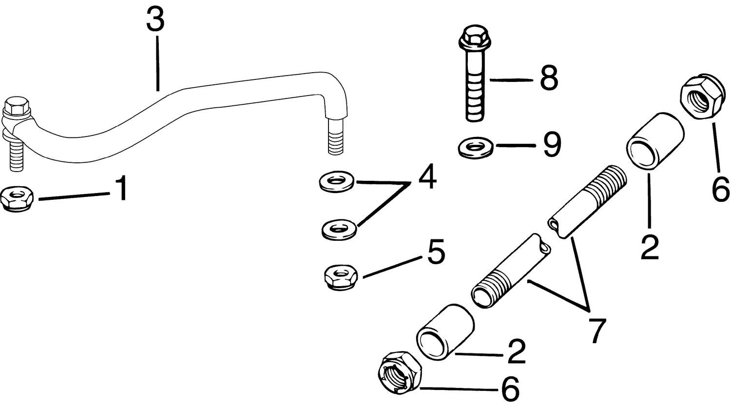 TILT TUBE STEERING KIT - 9.9,15 HP (2-Stroke)