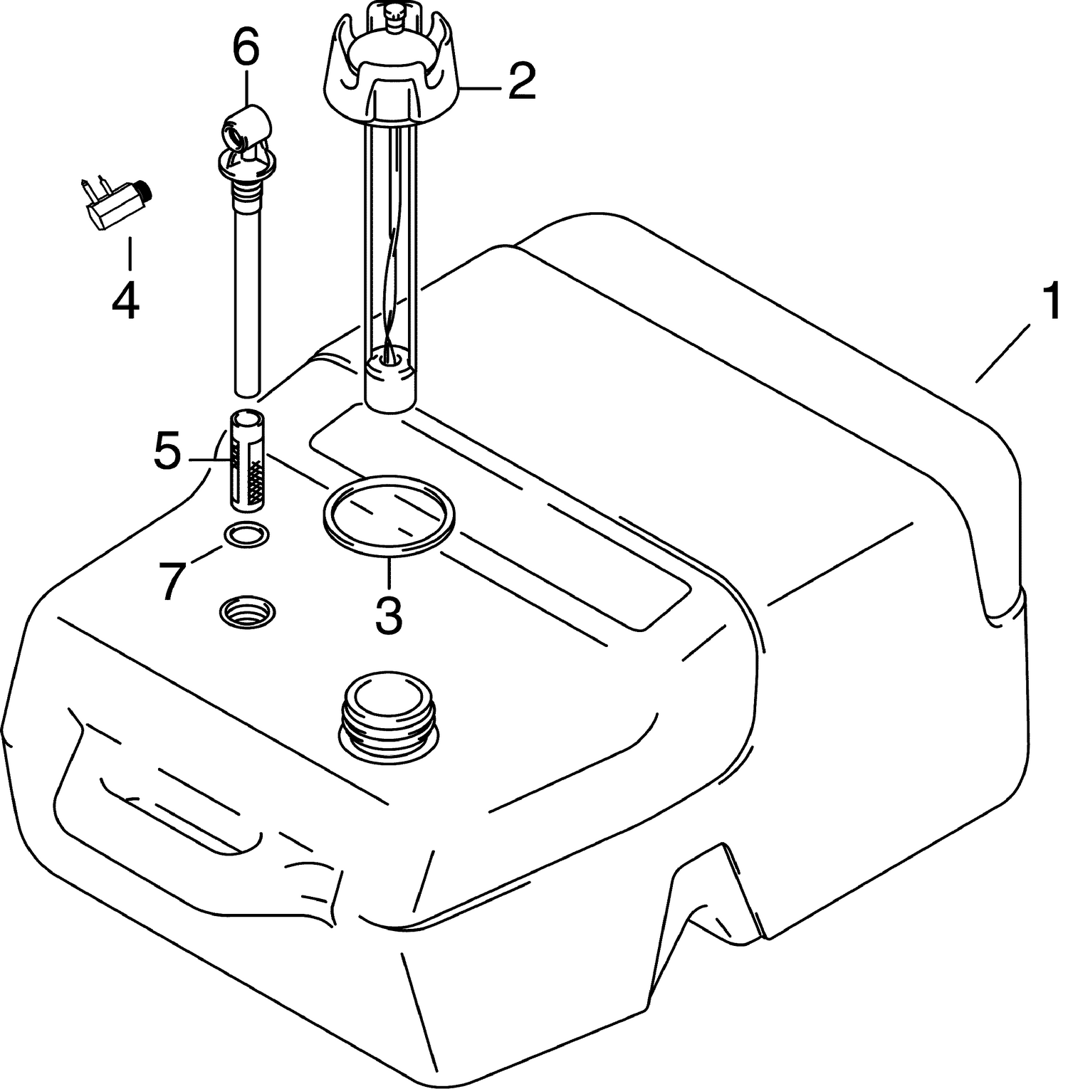 FUEL TANK WITH GAUGE - 6.6 GALLON