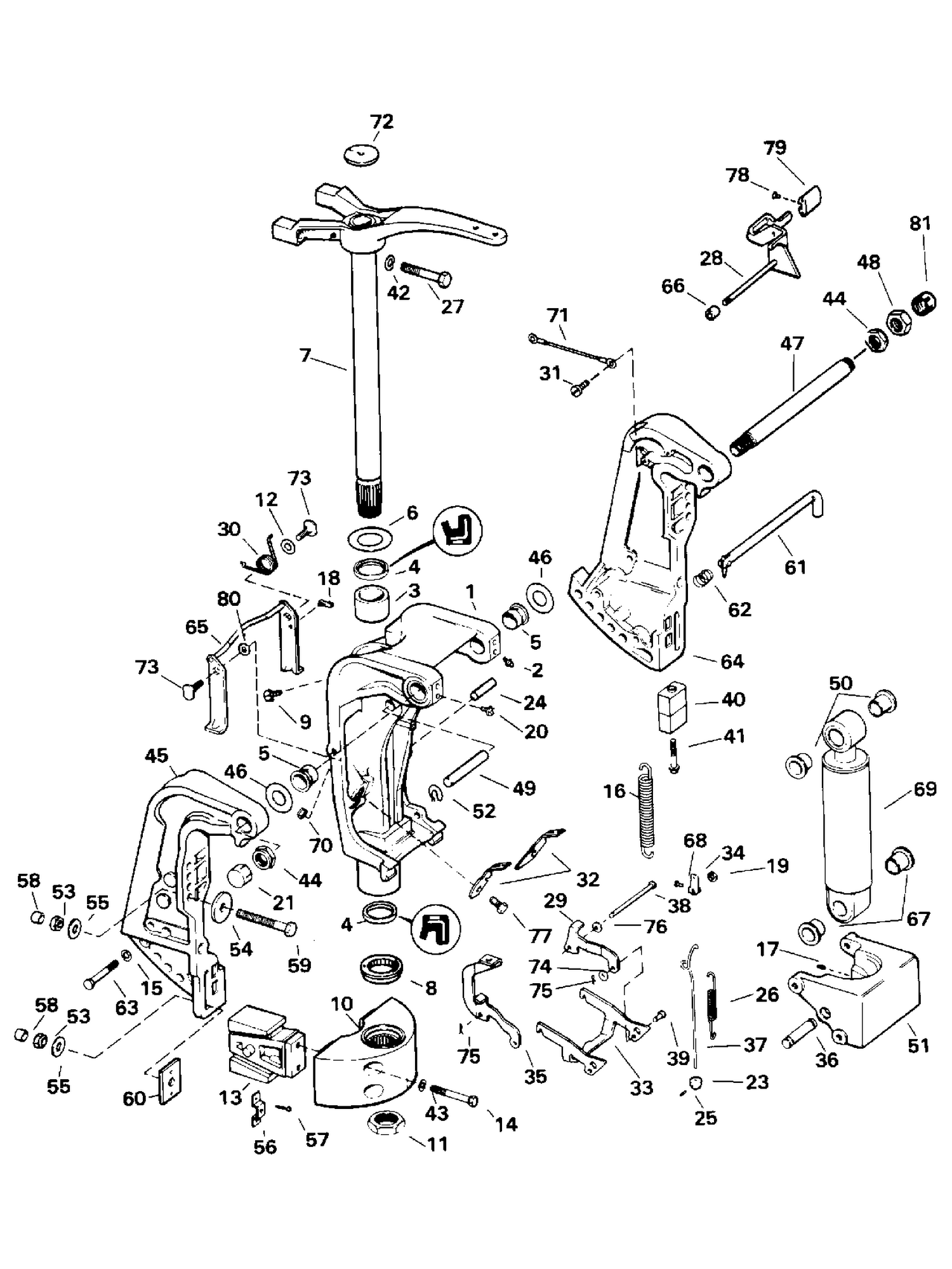 STERN BRACKET - MANUAL TILT MODELS