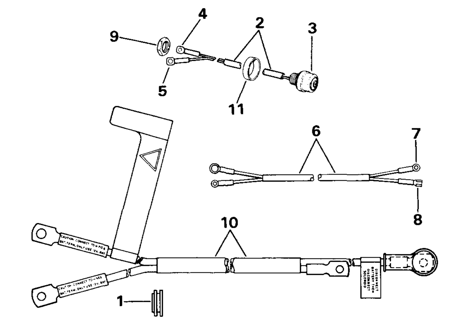 START SWITCH & CABLES - 25 TE MODELS ONLY