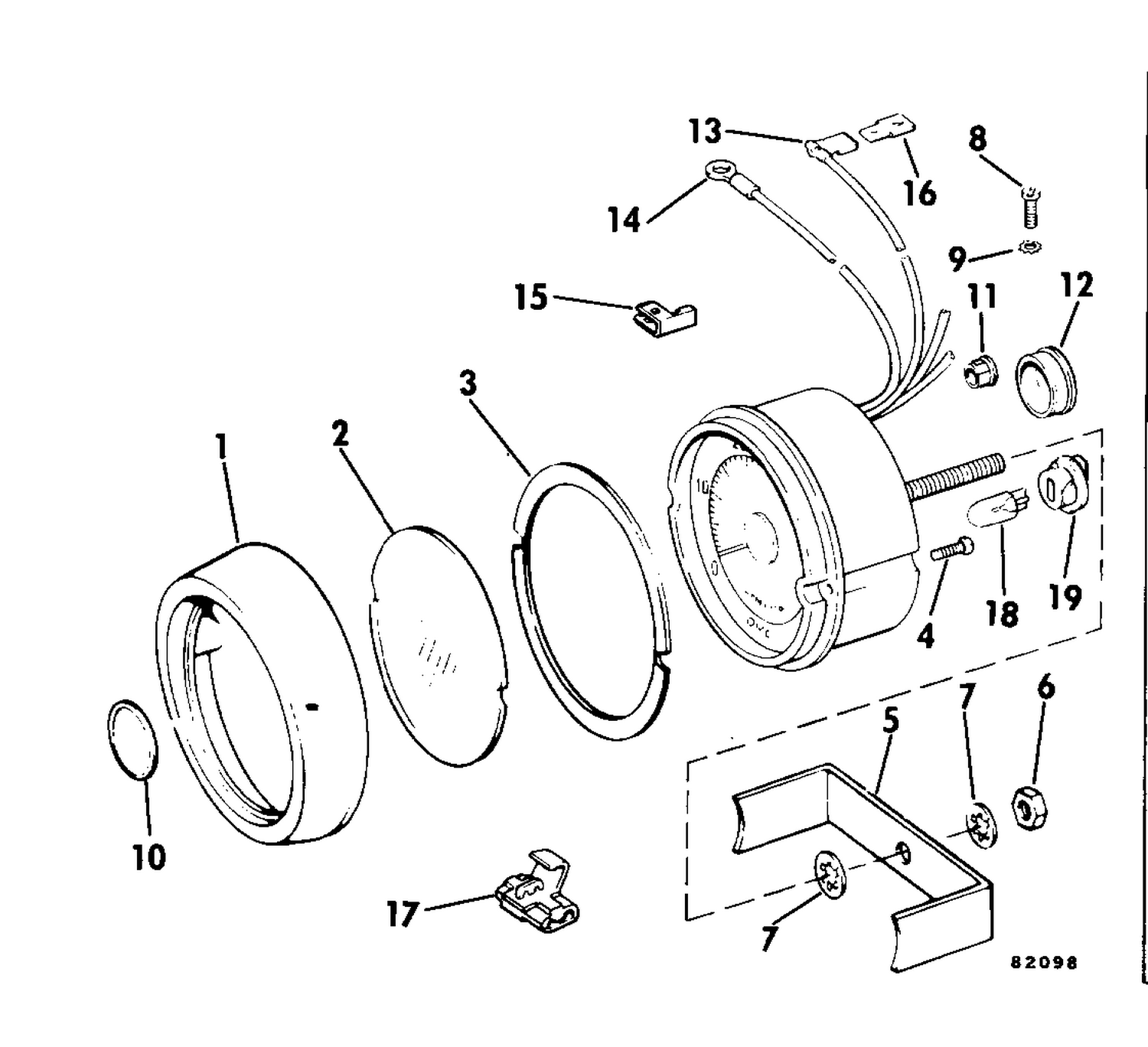 TACHOMETER KIT-SUN SHIELD
