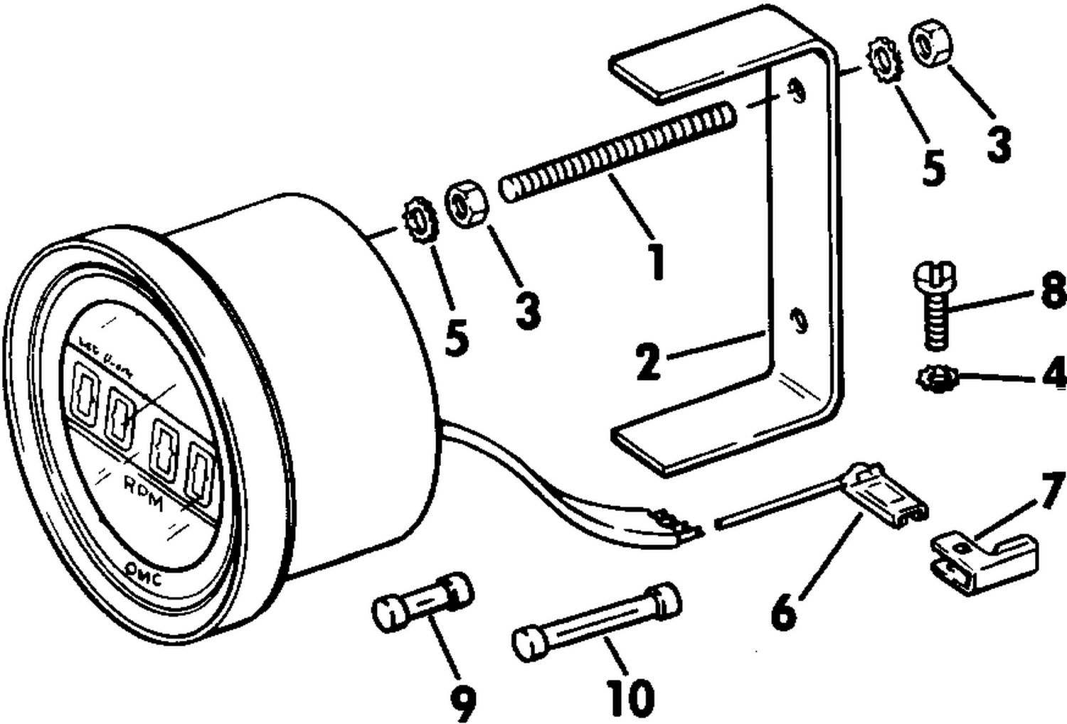QUARTACH TACHOMETER - FLUSH MOUNT - DIGITAL