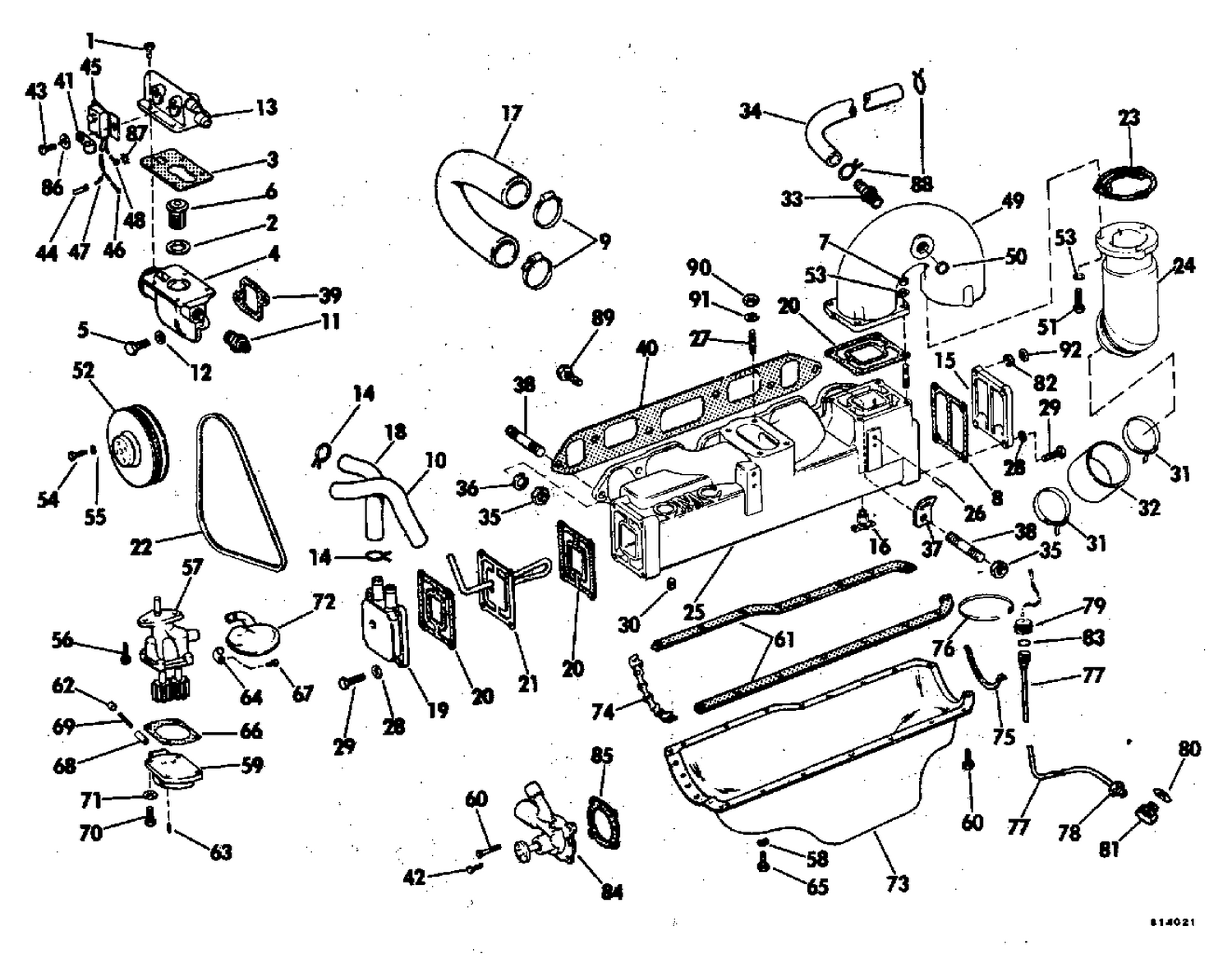 COOLING & OILING GROUP 120 MODEL STERN DRIVE