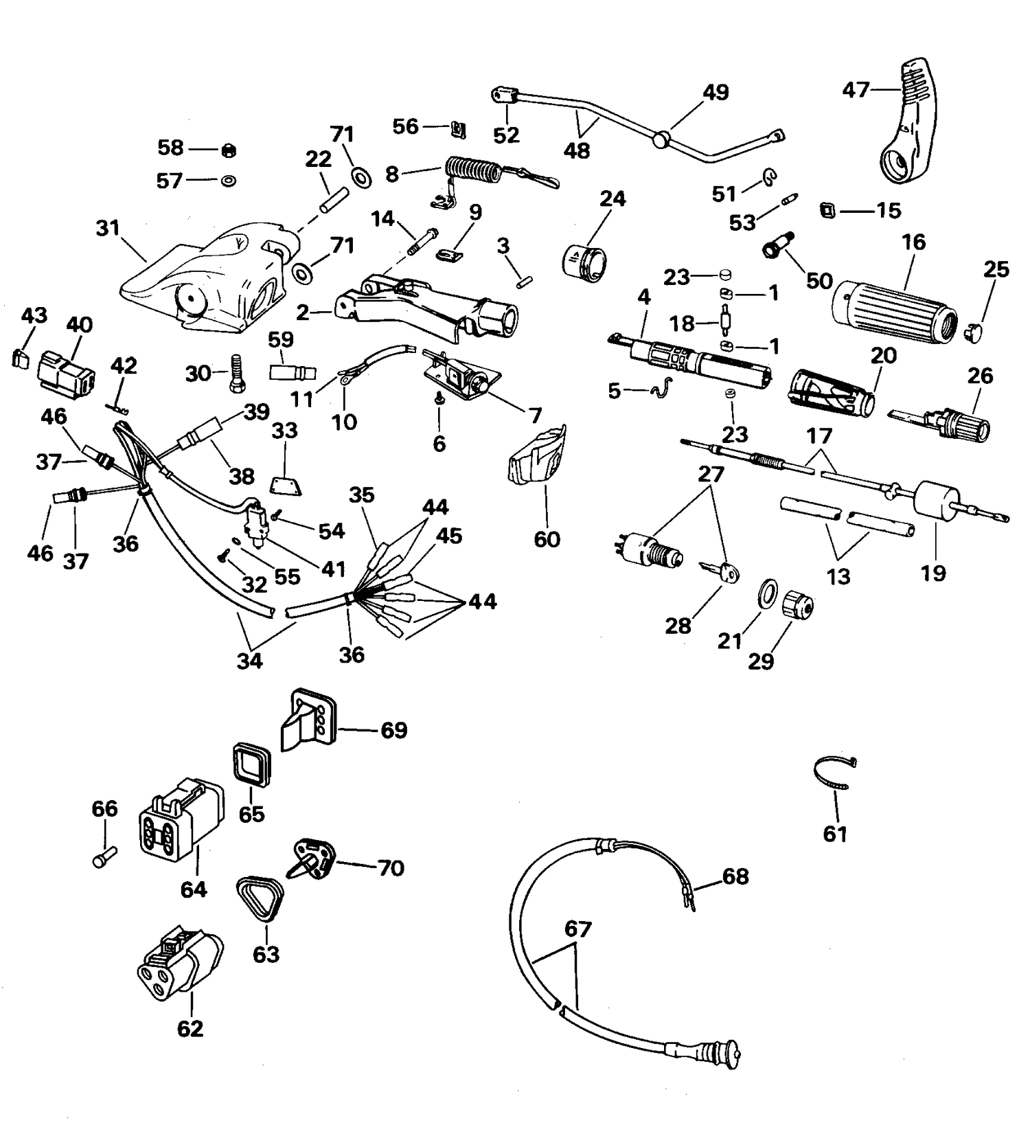 TILLER CONVERSION KIT - 25, 35 (3-CYLINDER)
