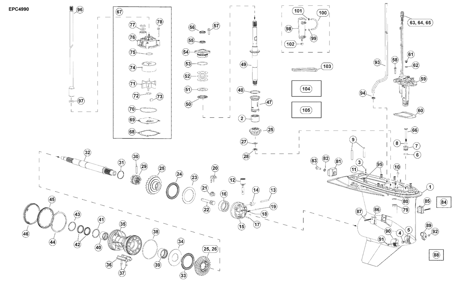 07-1_GEARCASE, SLX-Type (Ratio 13:24 - 0.542 - 1.85:1)