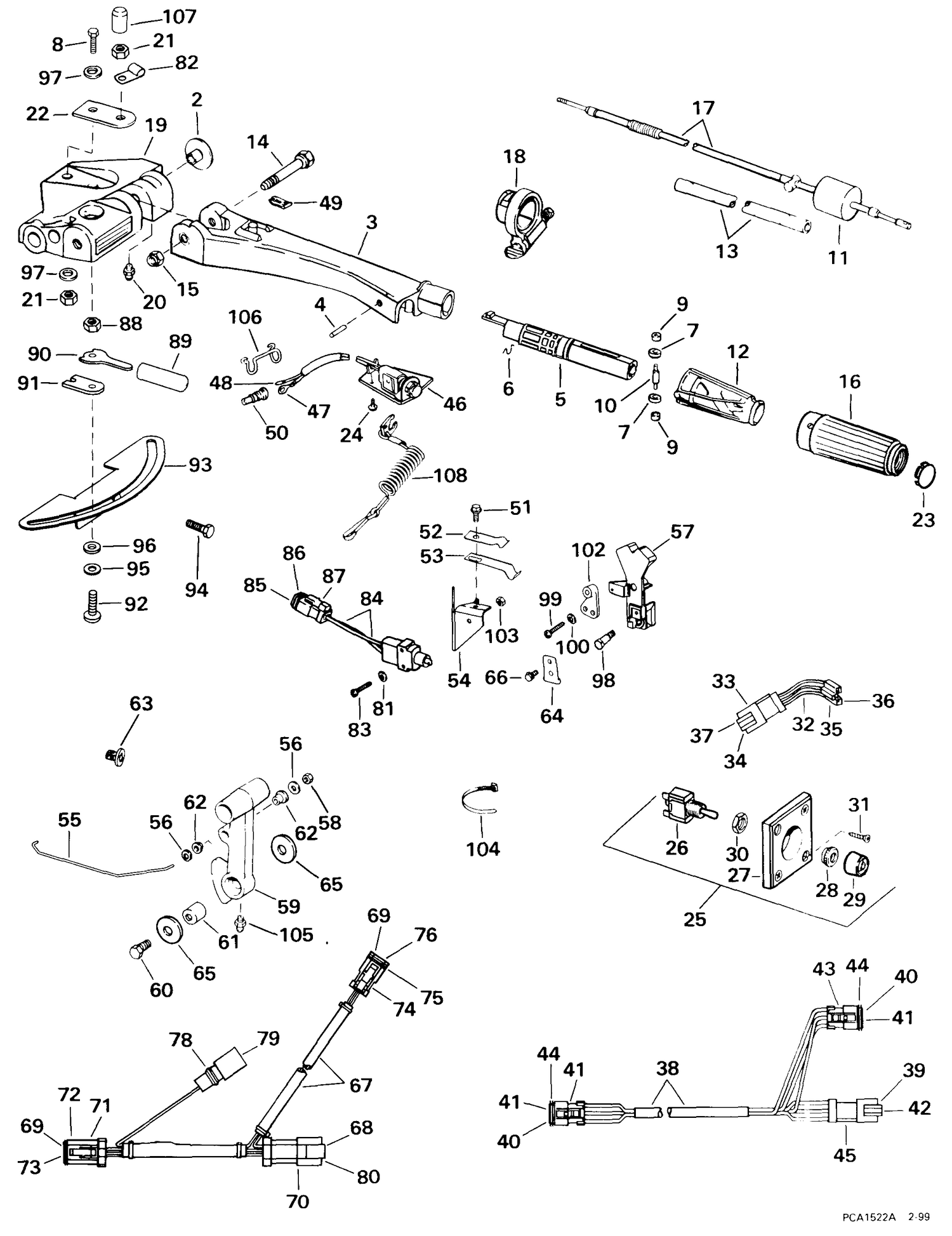 TILLER CONVERSION KIT -- V4 60ø NON-