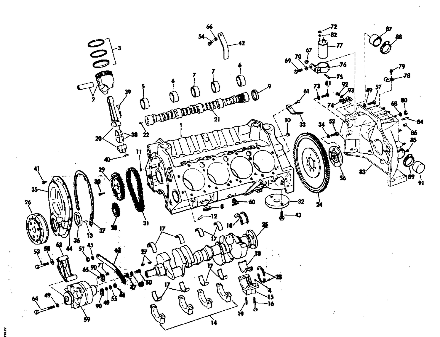 CRANKCASE GROUP 225 & 245 HP STERN DRIVE
