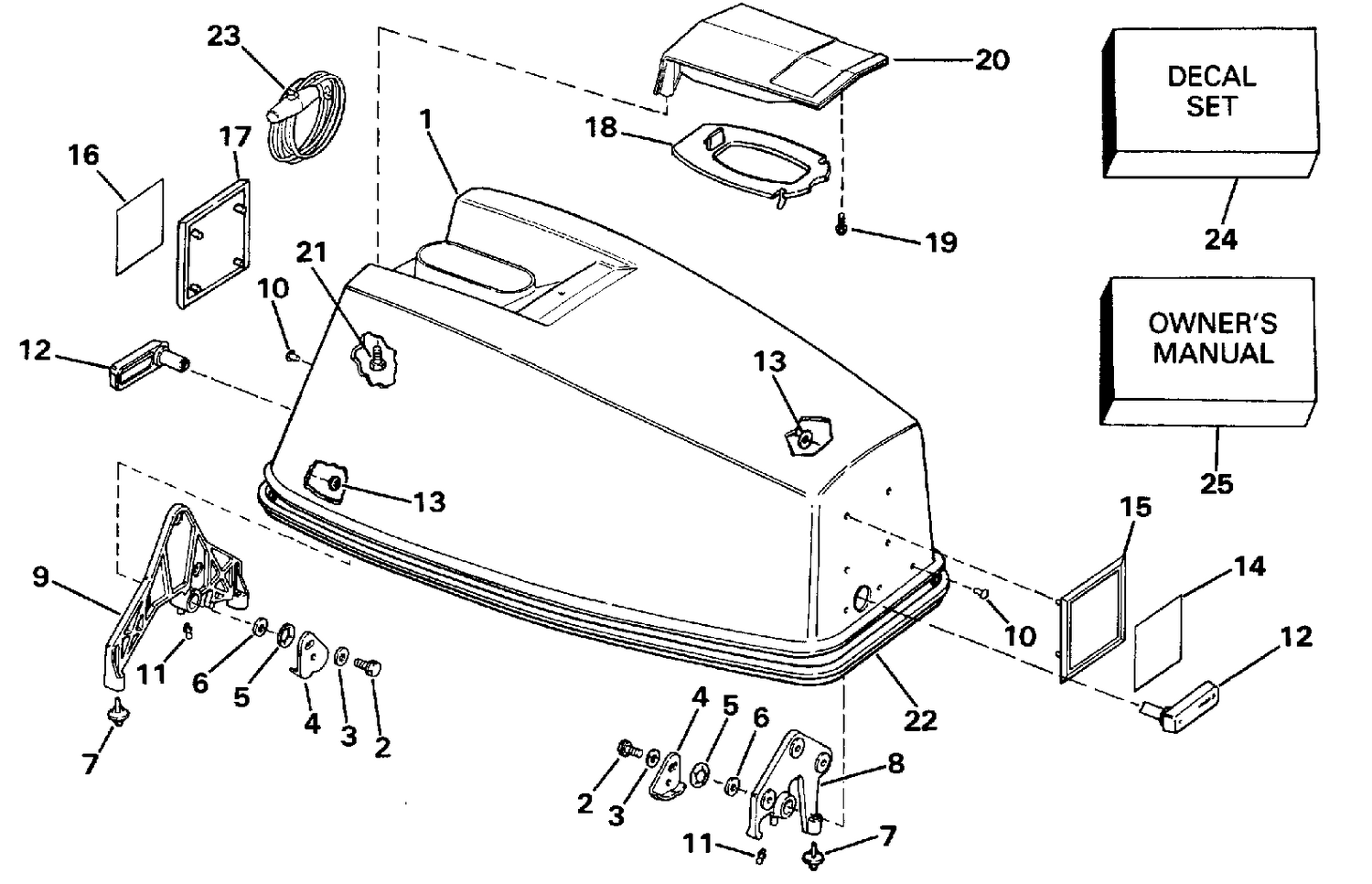 ENGINE COVER - JOHNSON ELECTRIC START MODELS