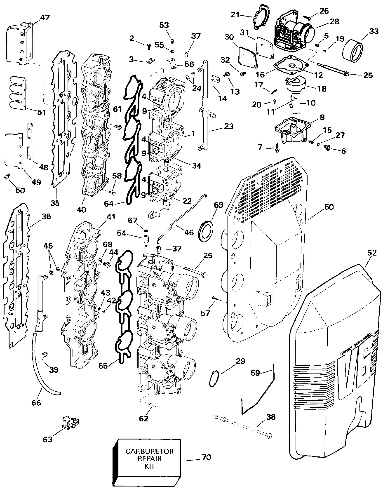 CARBURETOR AND INTAKE MANIFOLD
