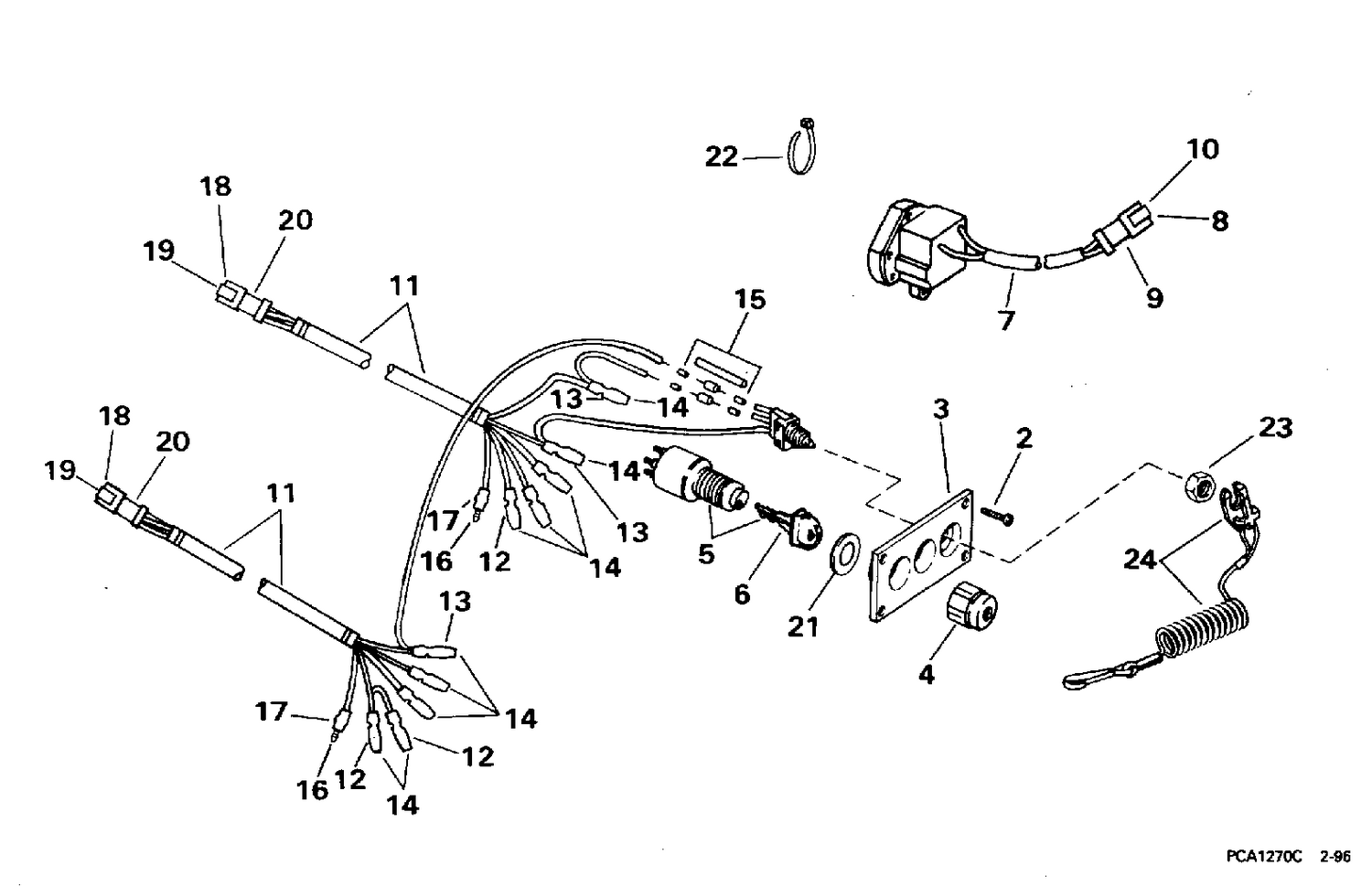 IGNITION SWITCH & STOP SWITCH - DUAL ENGINE