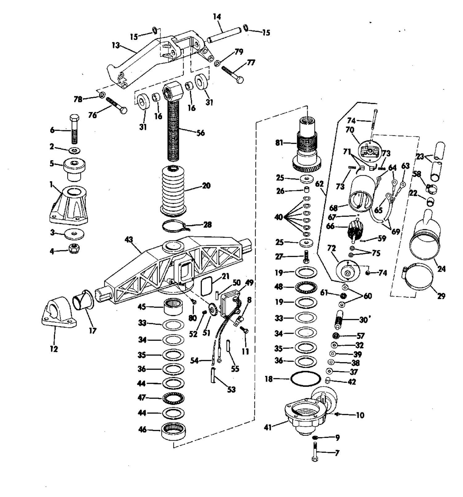 ENGINE MOUNT GROUP 165 HP WITH SELECTRIM