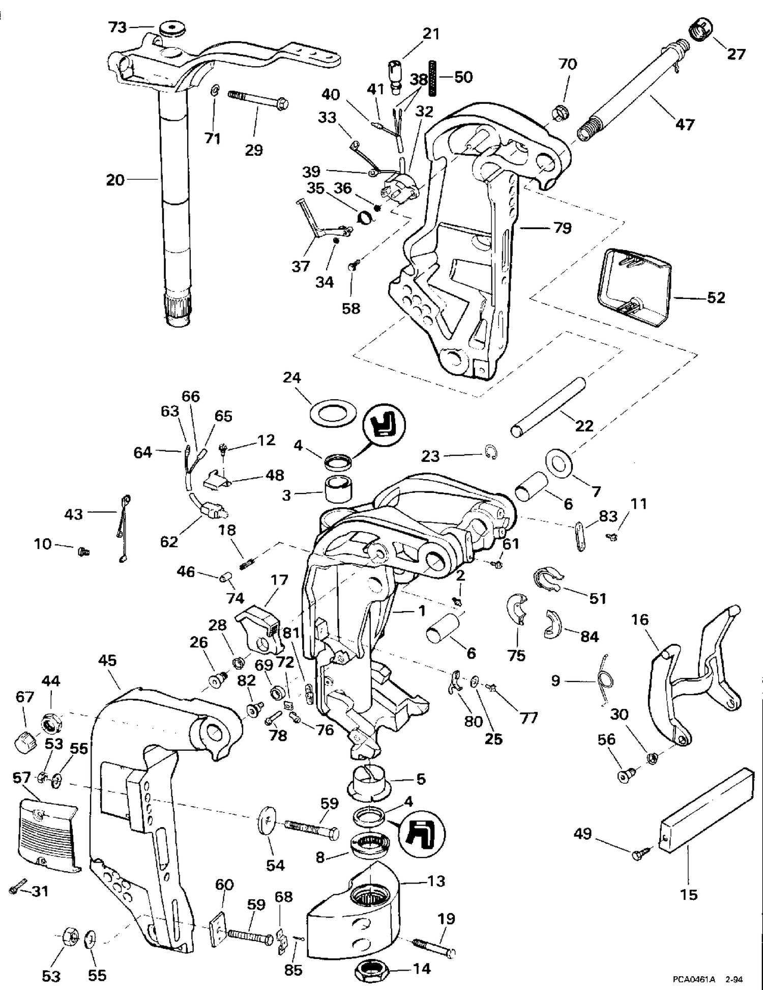 STERN BRACKET - POWER TRIM/TILT