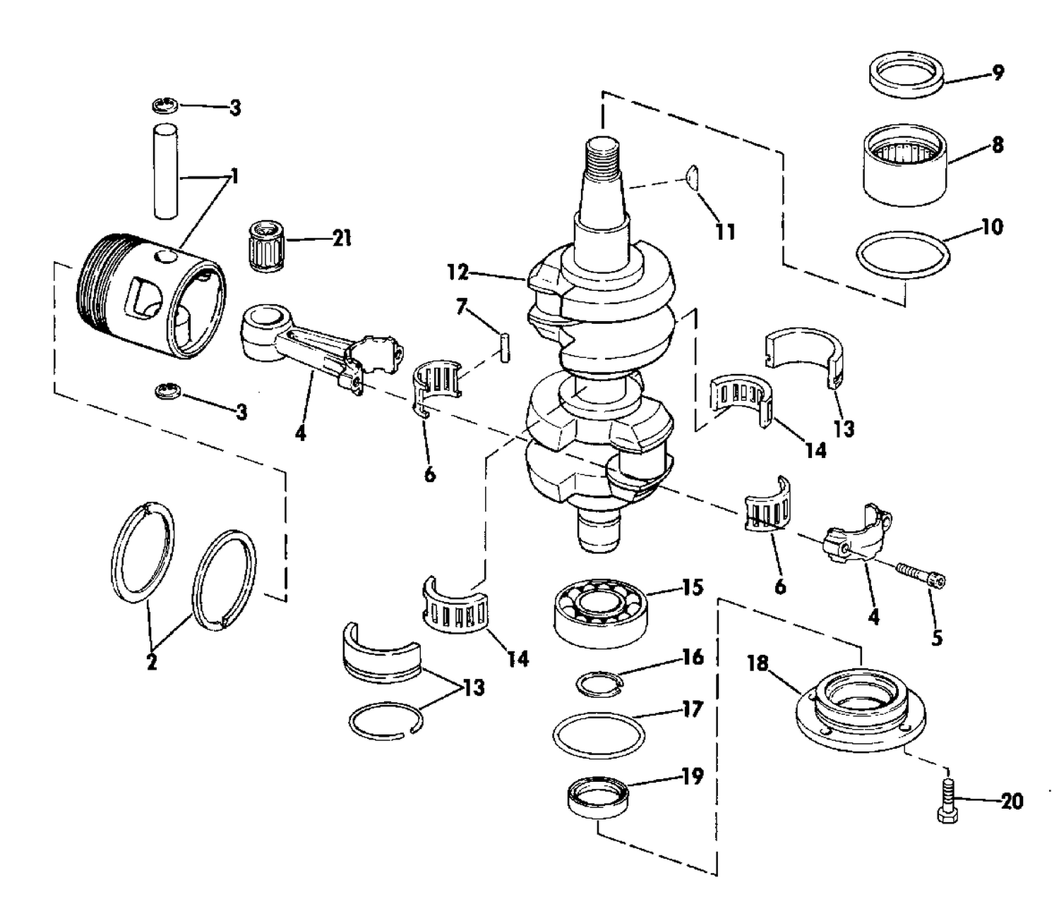 CRANKSHAFT AND PISTON