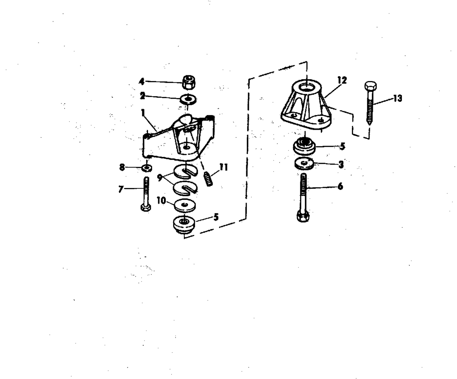 ENGINE MOUNT GROUP 175,190 & 235 HP WITH MANUAL TRIM