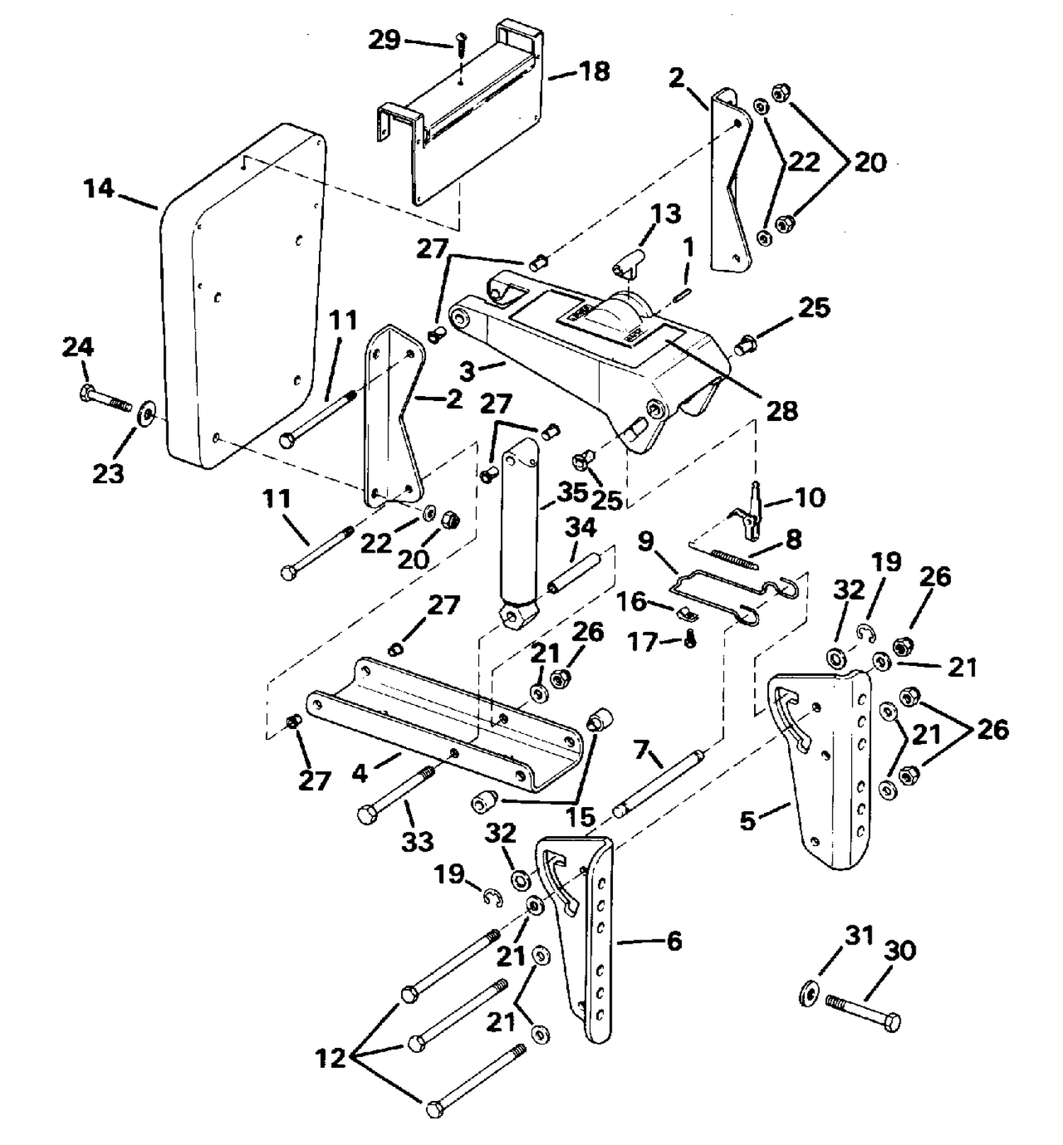 AUXILIARY MOTOR BRACKET KIT - 80 LBS. (36.2 KG)