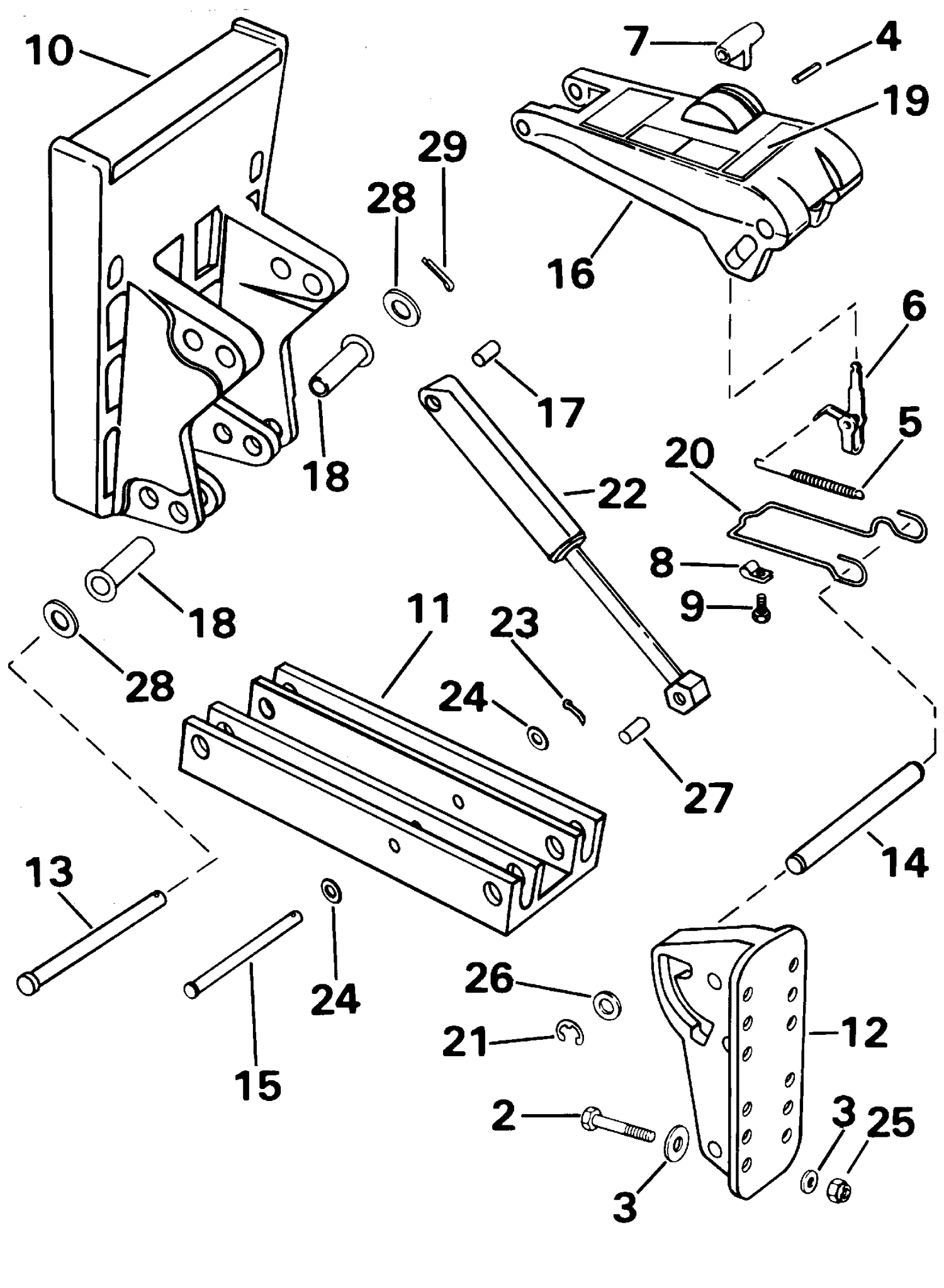 AUXILIARY MOTOR BRACKET - 125 LBS. (56.6 KG)