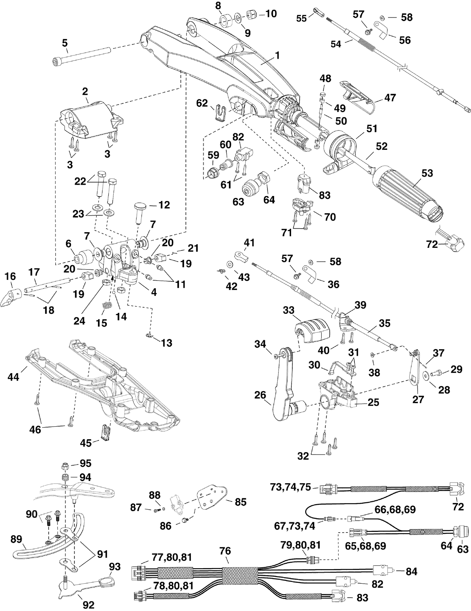 TILLER KIT - 25, 30 HP (E-TEC)