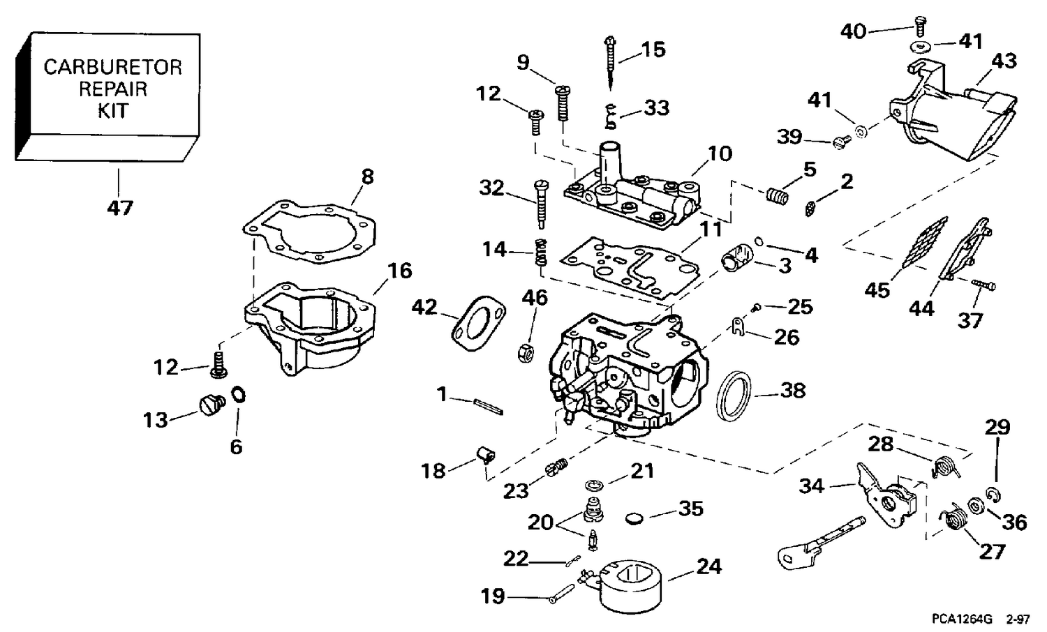 CARBURETOR -- 9.9 HP
