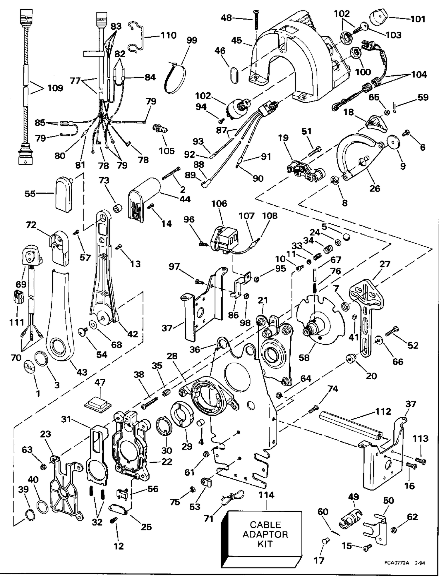 REMOTE CONTROL - BINNACLE - SINGLE LEVER - PREWIRED