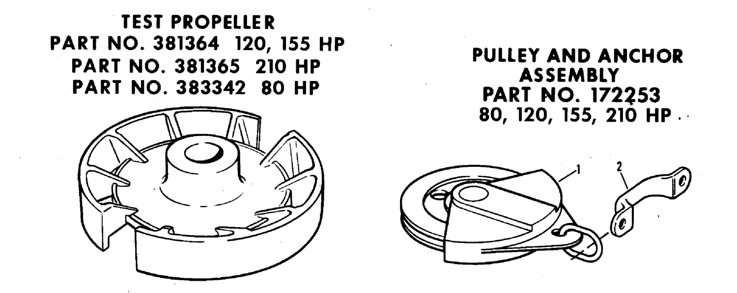 PULLEY AND ANCHOR ASSEMBLY PART NO.172253 80,120,155,210 HP