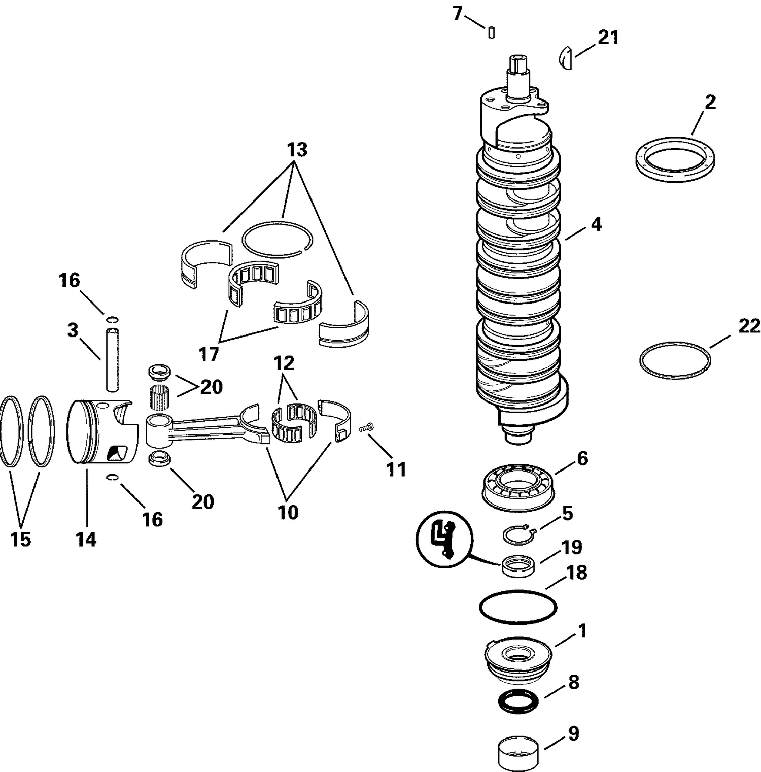 CRANKSHAFT & PISTONS