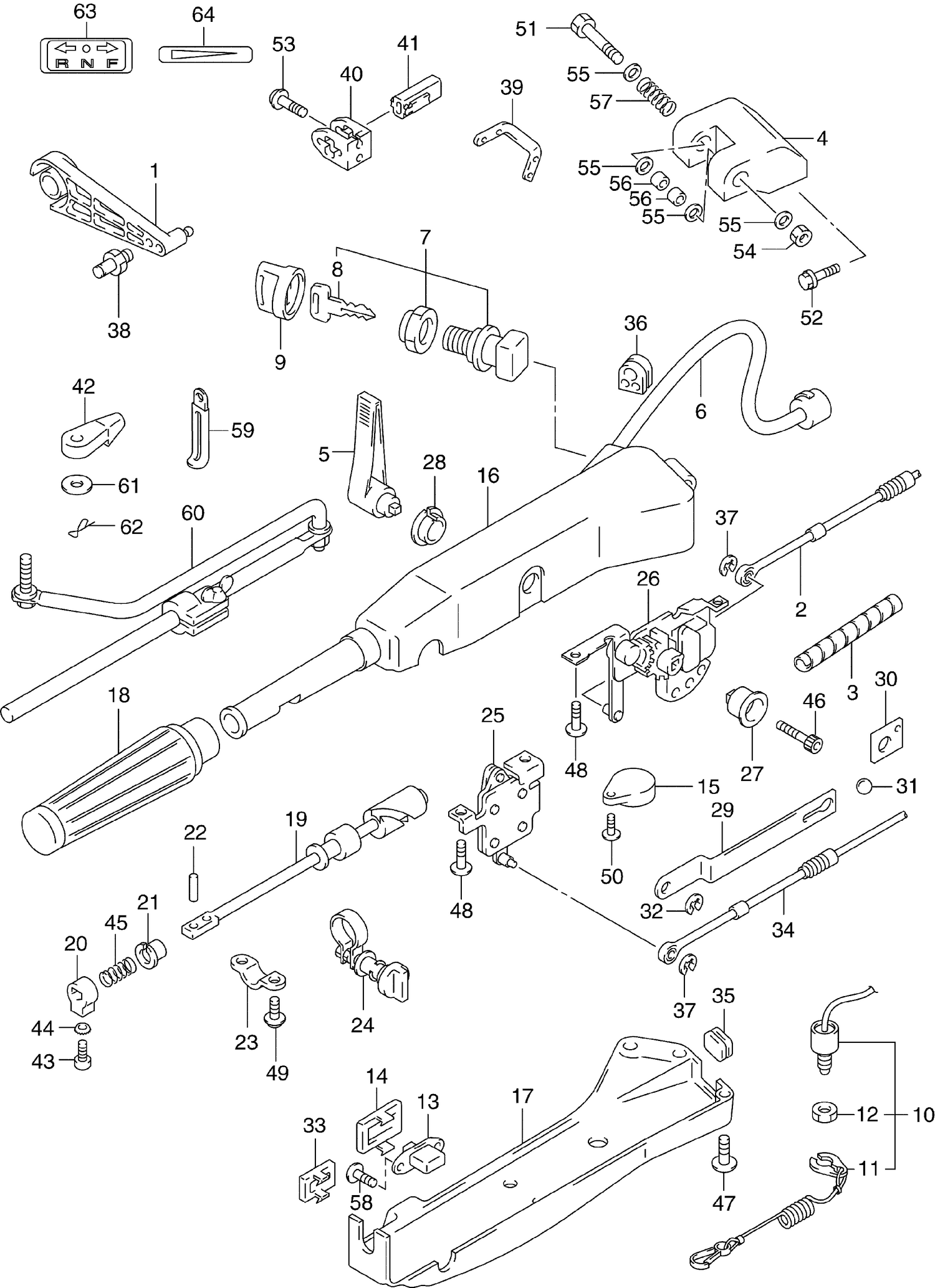 TILLER KIT - 60,70 HP (4-Stroke)