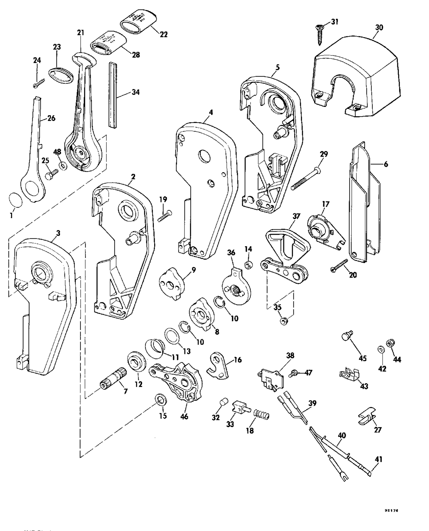 REMOTE CTRL ASSY - BINNACLE MOUNT - DUAL LEVER 6 - 235