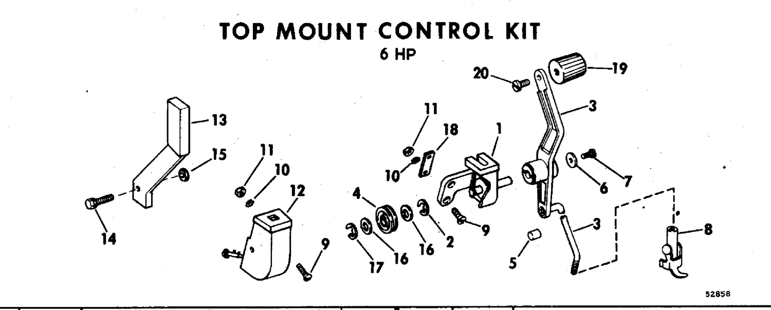 TOP MOUNT CONTROL KIT 6 HP P/N 171797