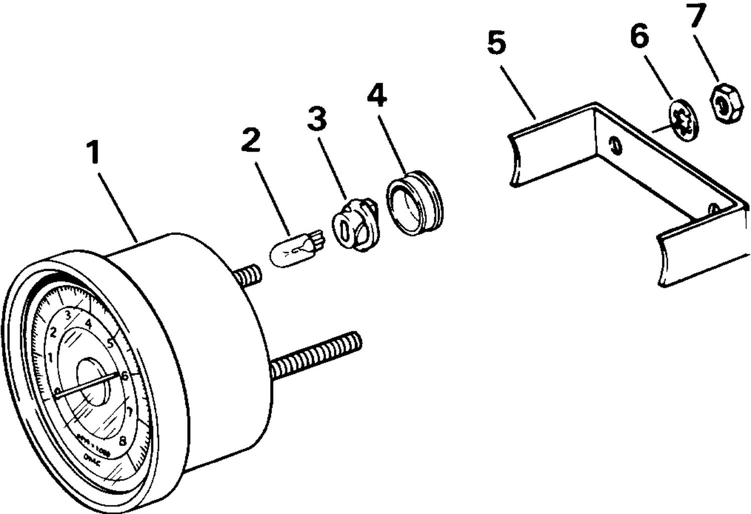 TACHOMETER KITS - FLUSH MOUNT - 7000 RPM - NON-PLUG-IN