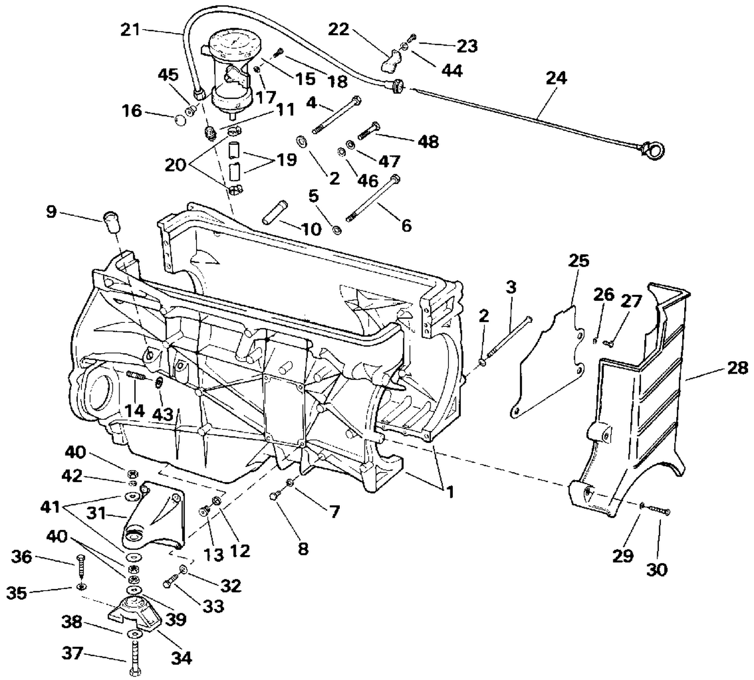 ENGINE HOUSING, FRONT MOUNTS