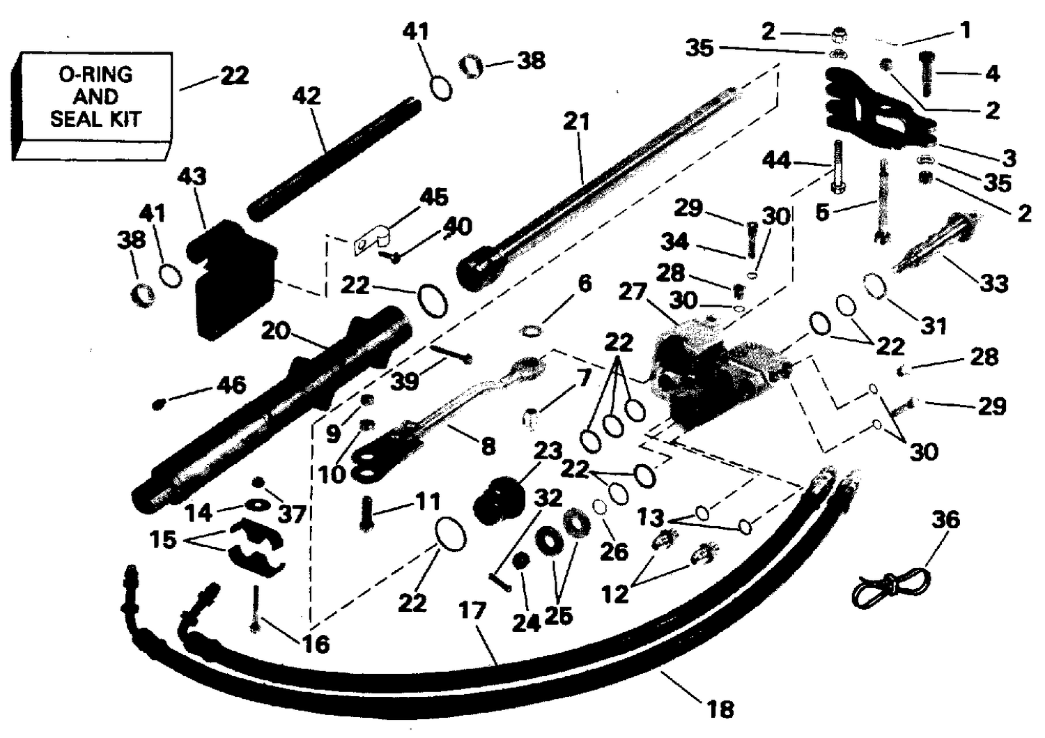 STEERING CYLINDER KIT - STARBOARD - V6 MODELS ONLY