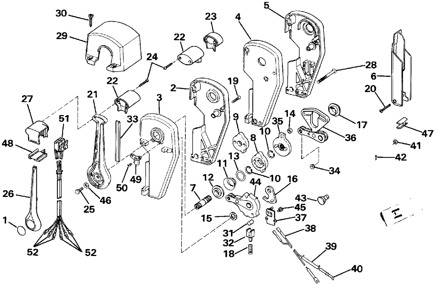 REMOTE CONTROL ASSEMBLY - BINNACLE MOUNT, DUAL LEVER