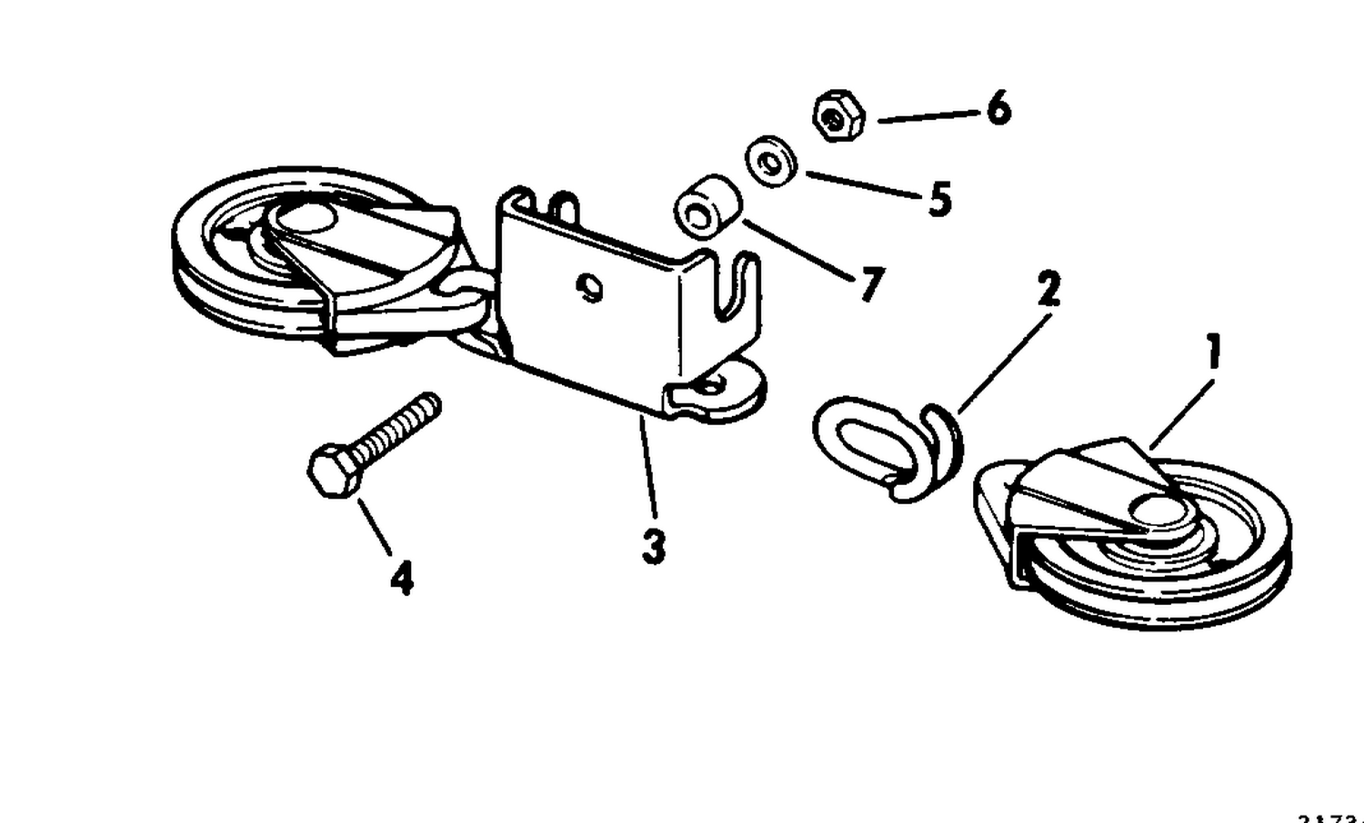 STEERING CONN. KITS 25 & 40 H.P. CABLE PULLEY ONLY