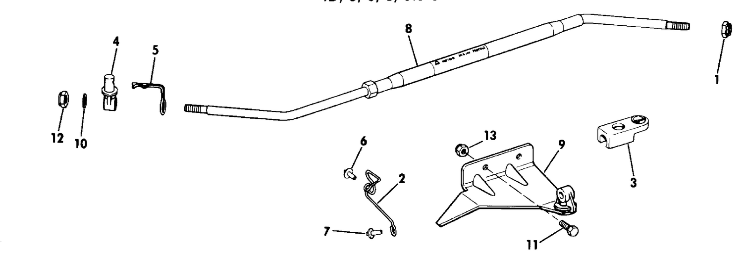 STEERING BAR KIT, AUXILIARY MOTOR 4D, 5, 6, 8, 9.9 & 15