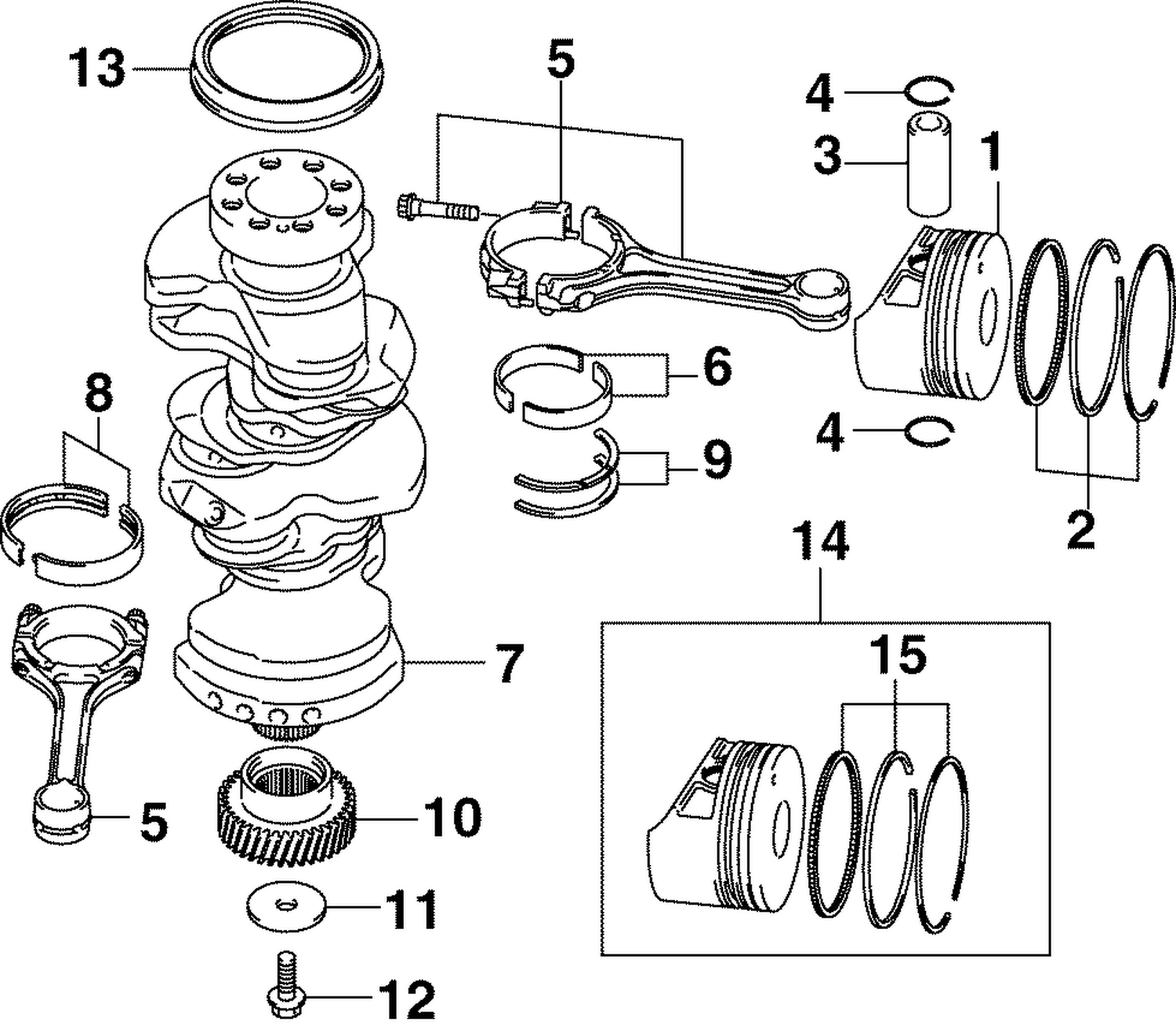 CRANKSHAFT & PISTONS