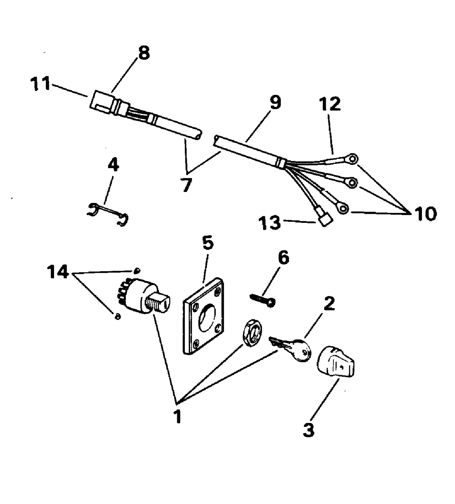 IGNITION SWITCH & CABLE - 9.9
