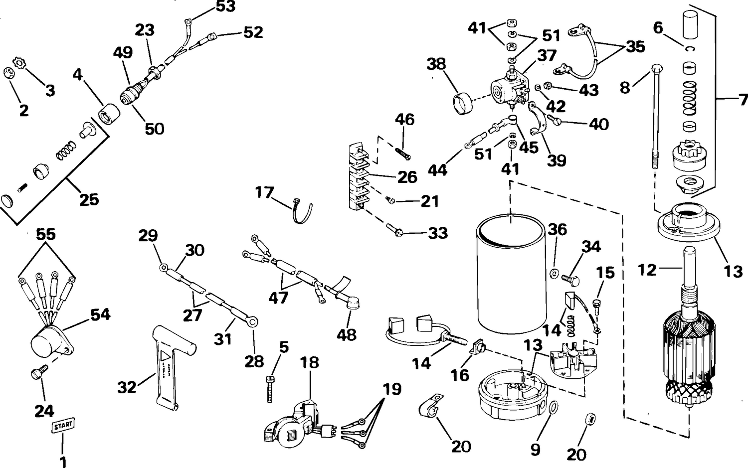 TILLER ELECTRIC START KIT - 40, 55