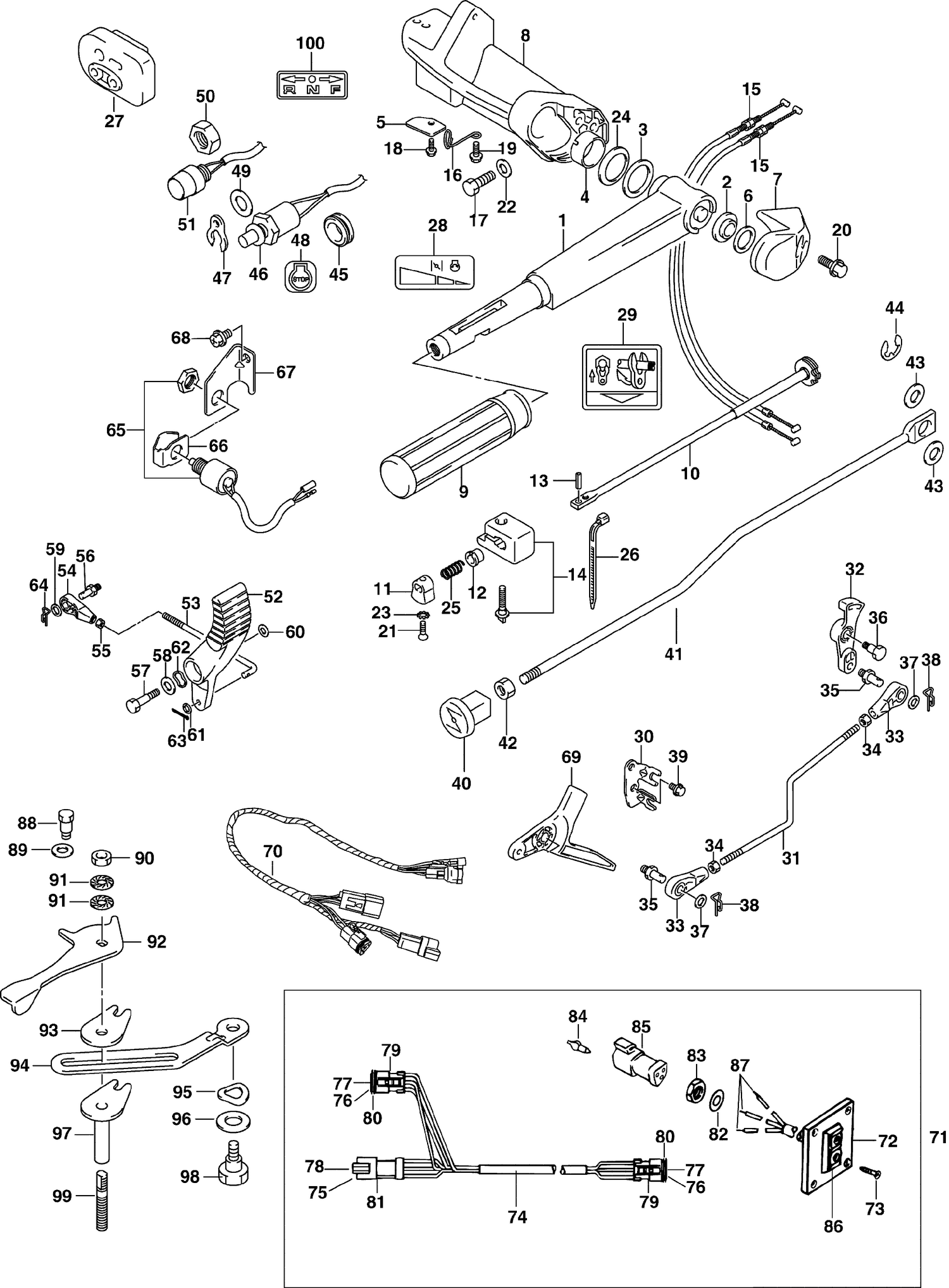 TILLER KIT - 25,30,HP (3 Cyl 4-Stroke)
